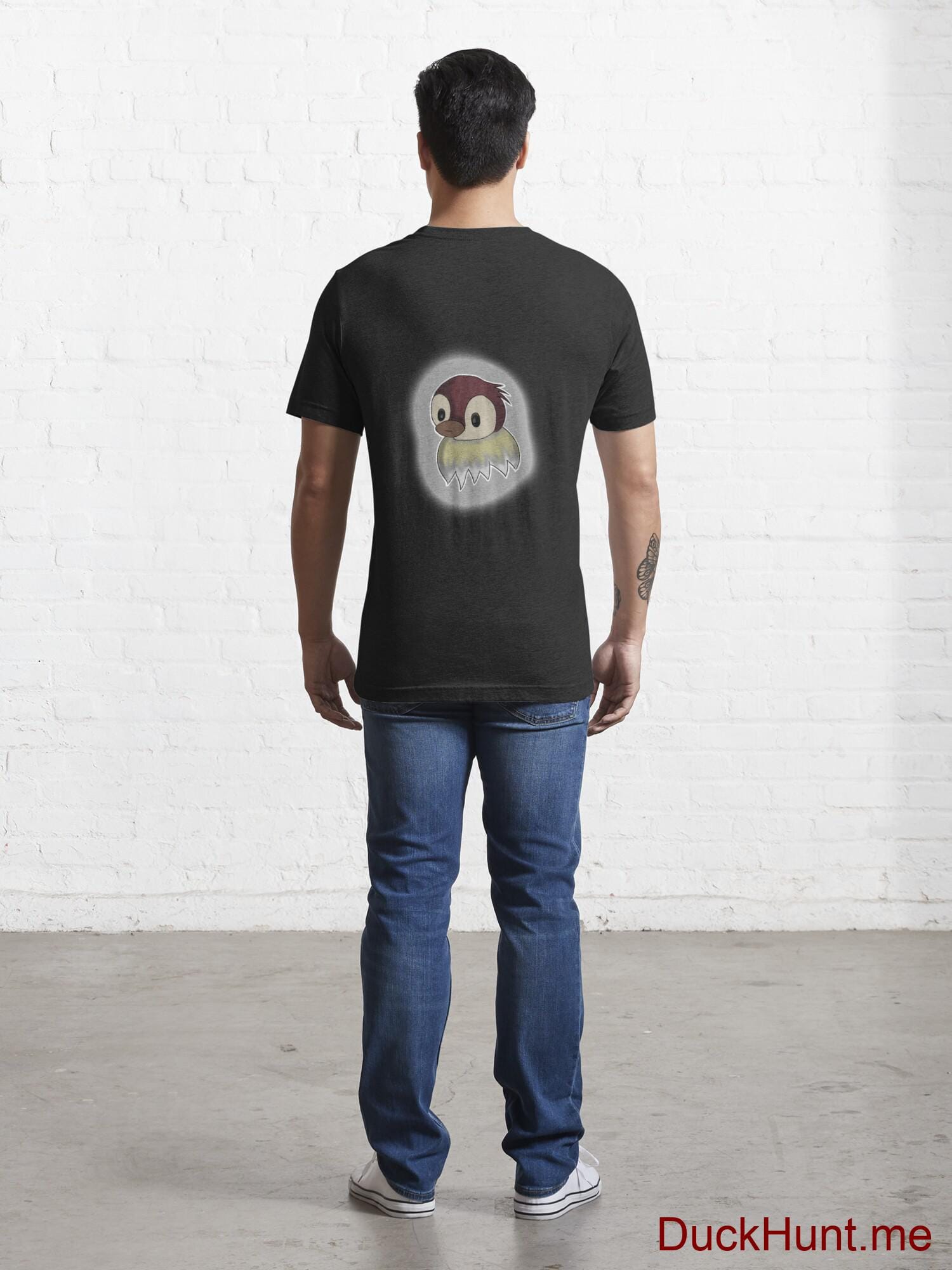 Ghost Duck (foggy) Black Essential T-Shirt (Back printed) alternative image 3