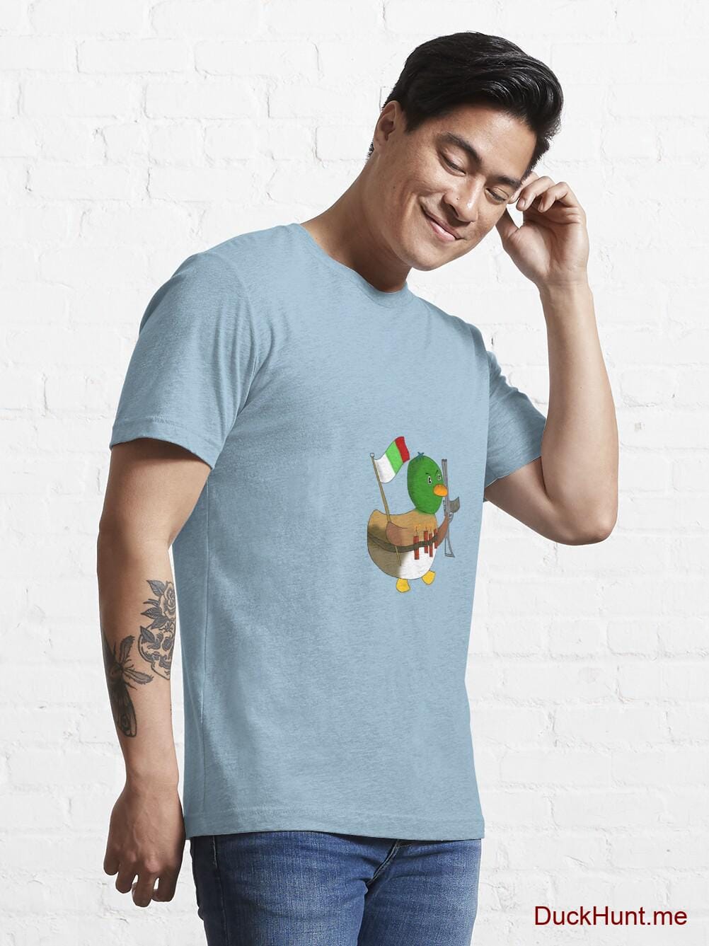 Kamikaze Duck Light Blue Essential T-Shirt (Front printed) alternative image 6