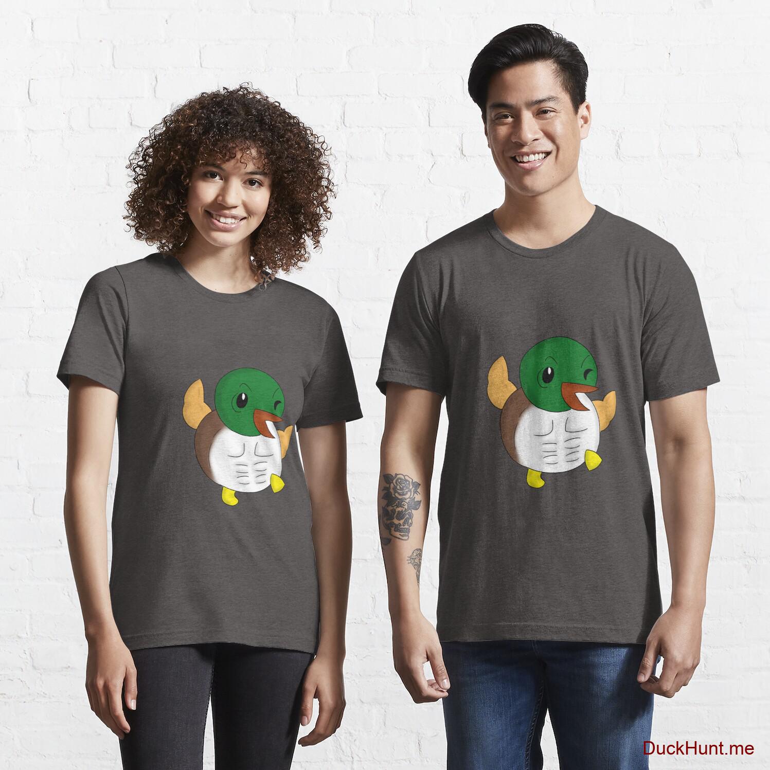 Super duck Charcoal Heather Essential T-Shirt (Front printed)