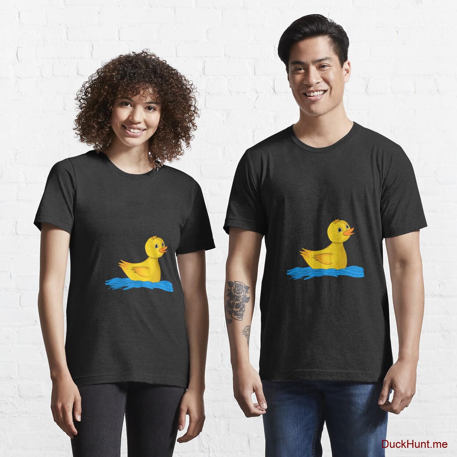 Plastic Duck Black Essential T-Shirt (Front printed)
