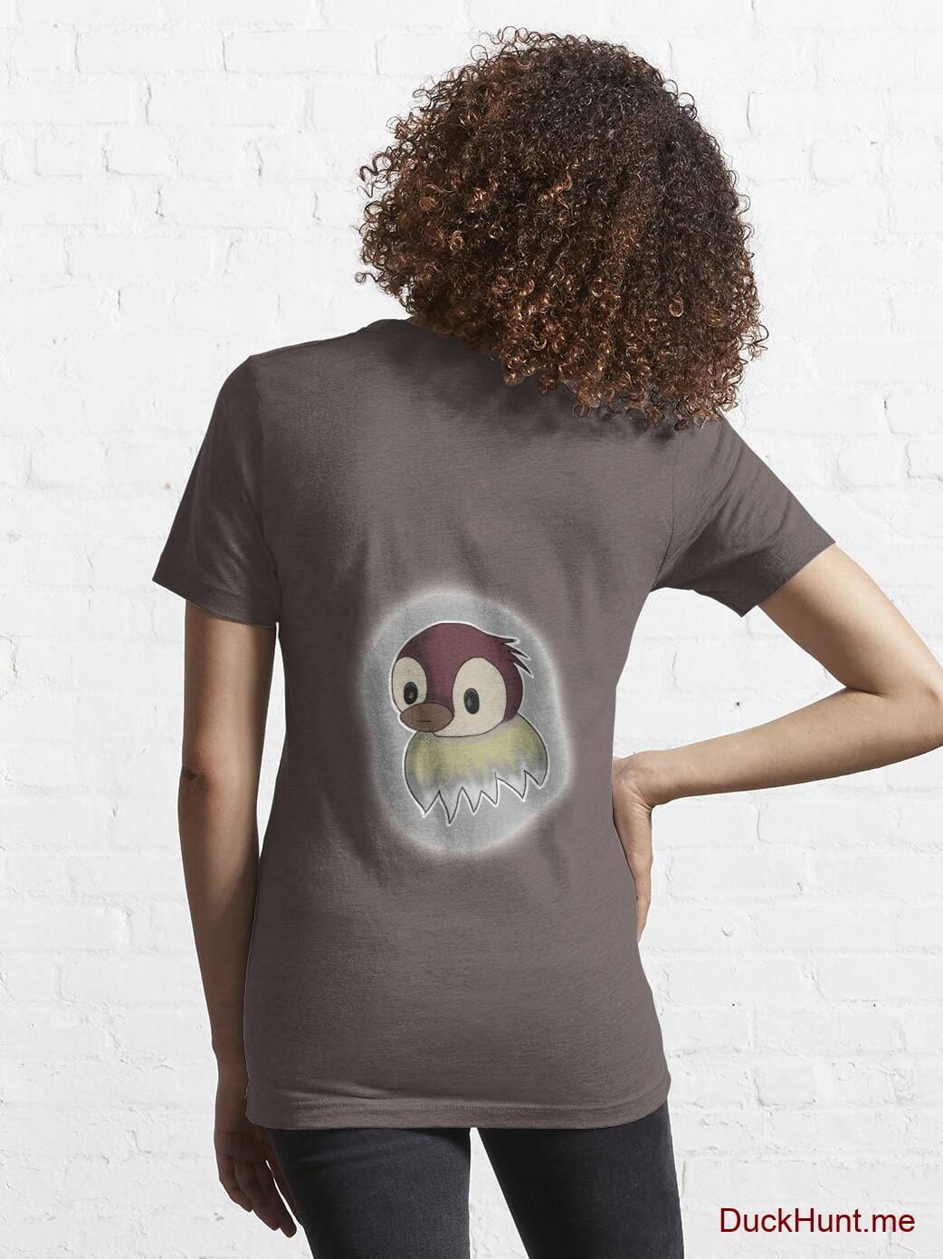 Ghost Duck (foggy) Dark Grey Essential T-Shirt (Back printed) alternative image 4
