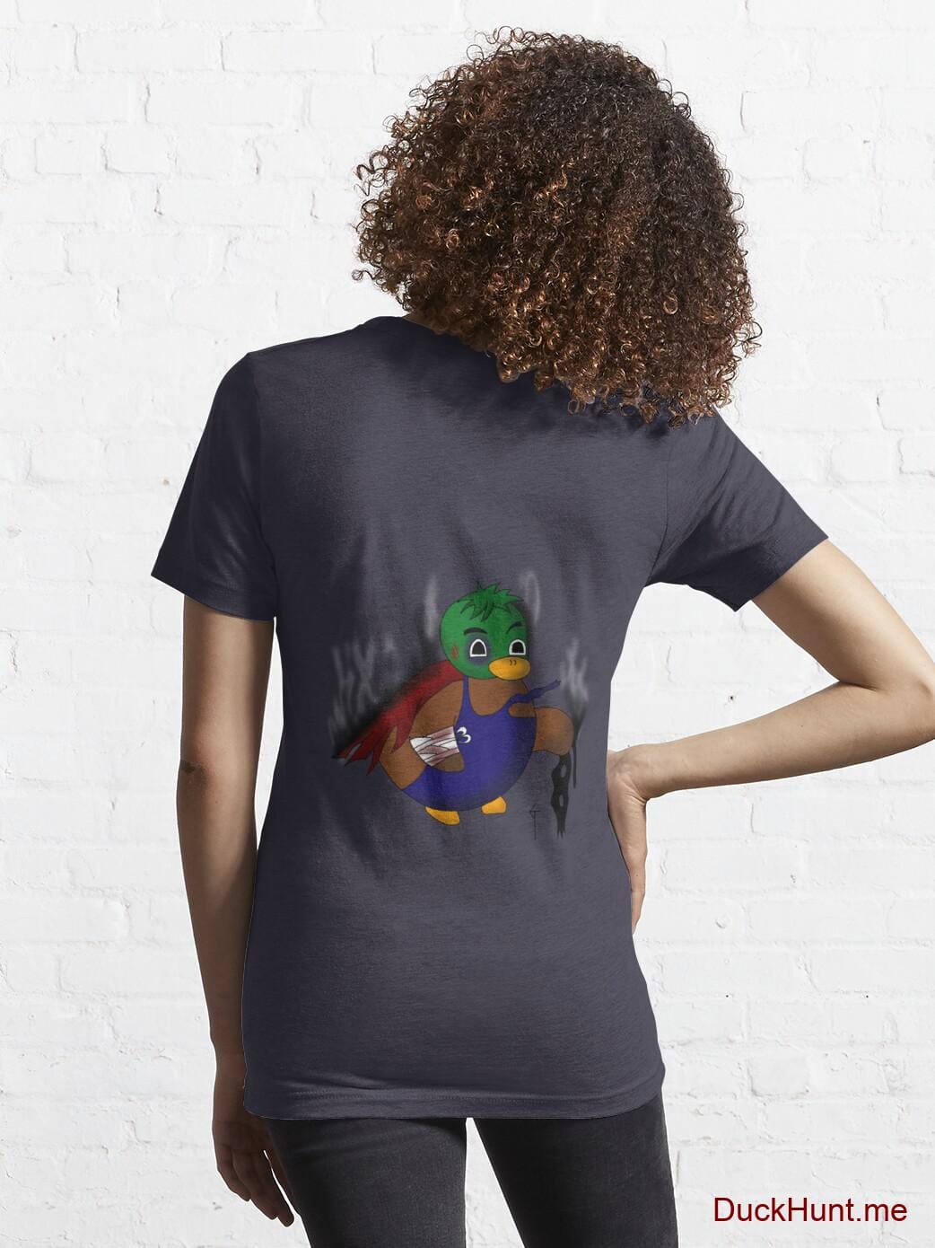 Dead Boss Duck (smoky) Dark Blue Essential T-Shirt (Back printed) alternative image 4
