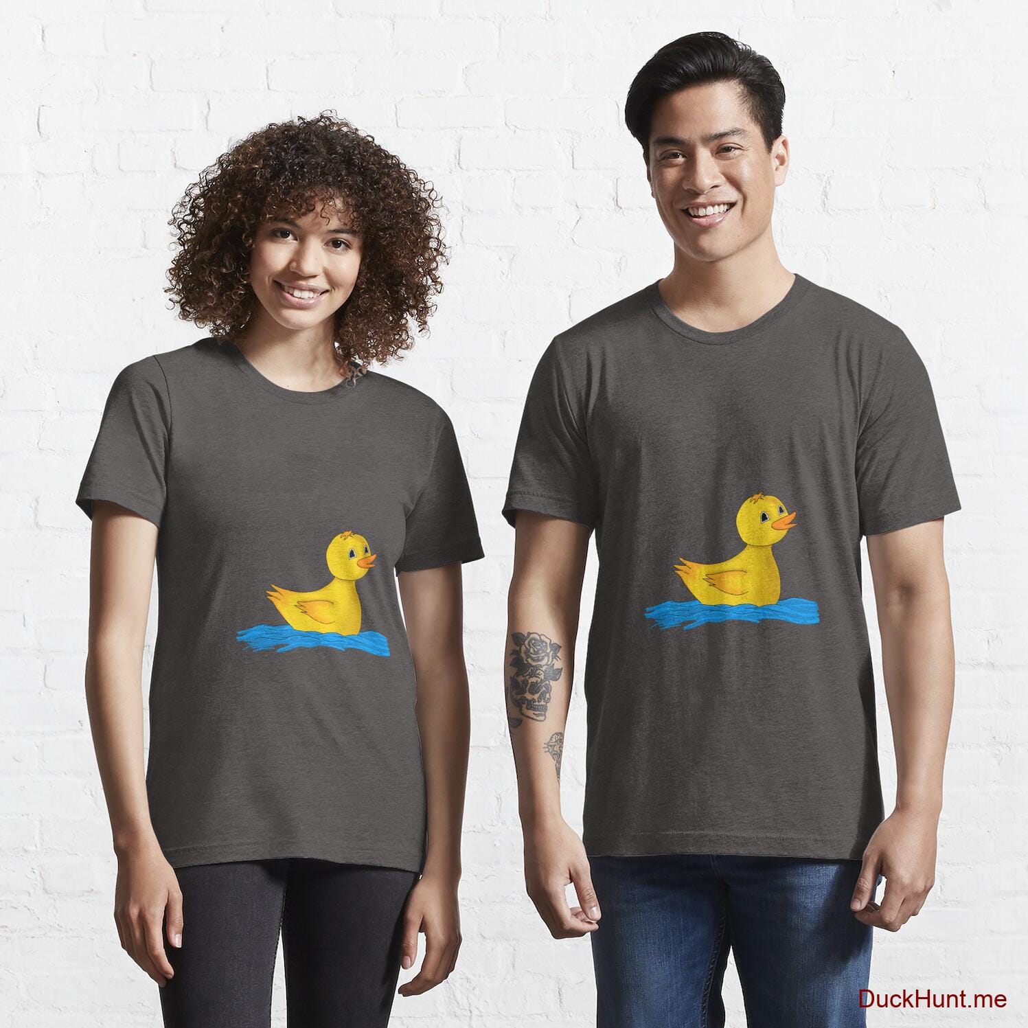 Plastic Duck Charcoal Heather Essential T-Shirt (Front printed)