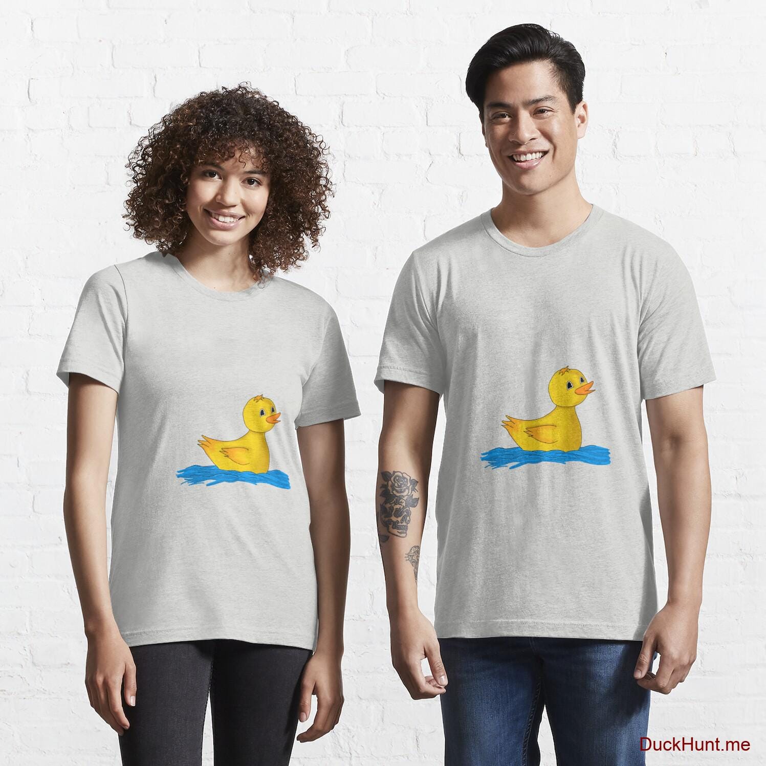 Plastic Duck Light Grey Essential T-Shirt (Front printed)