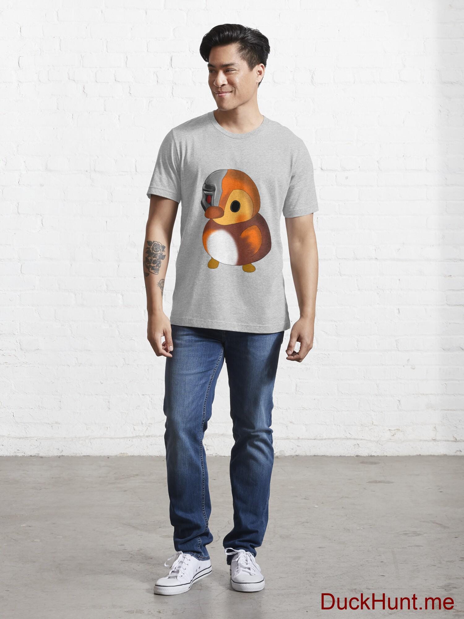 Mechanical Duck Heather Grey Essential T-Shirt (Front printed) alternative image 4