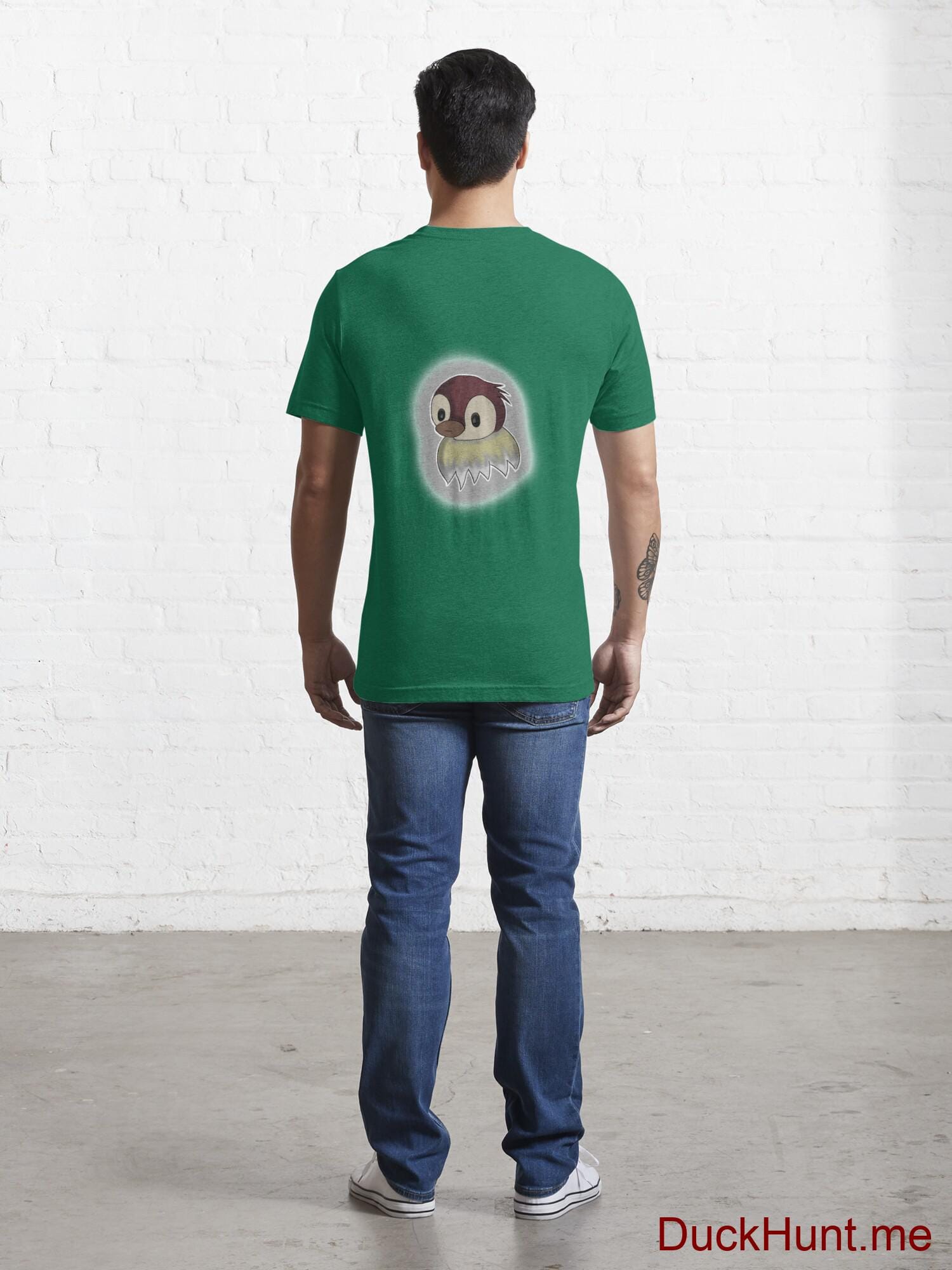 Ghost Duck (foggy) Green Essential T-Shirt (Back printed) alternative image 3