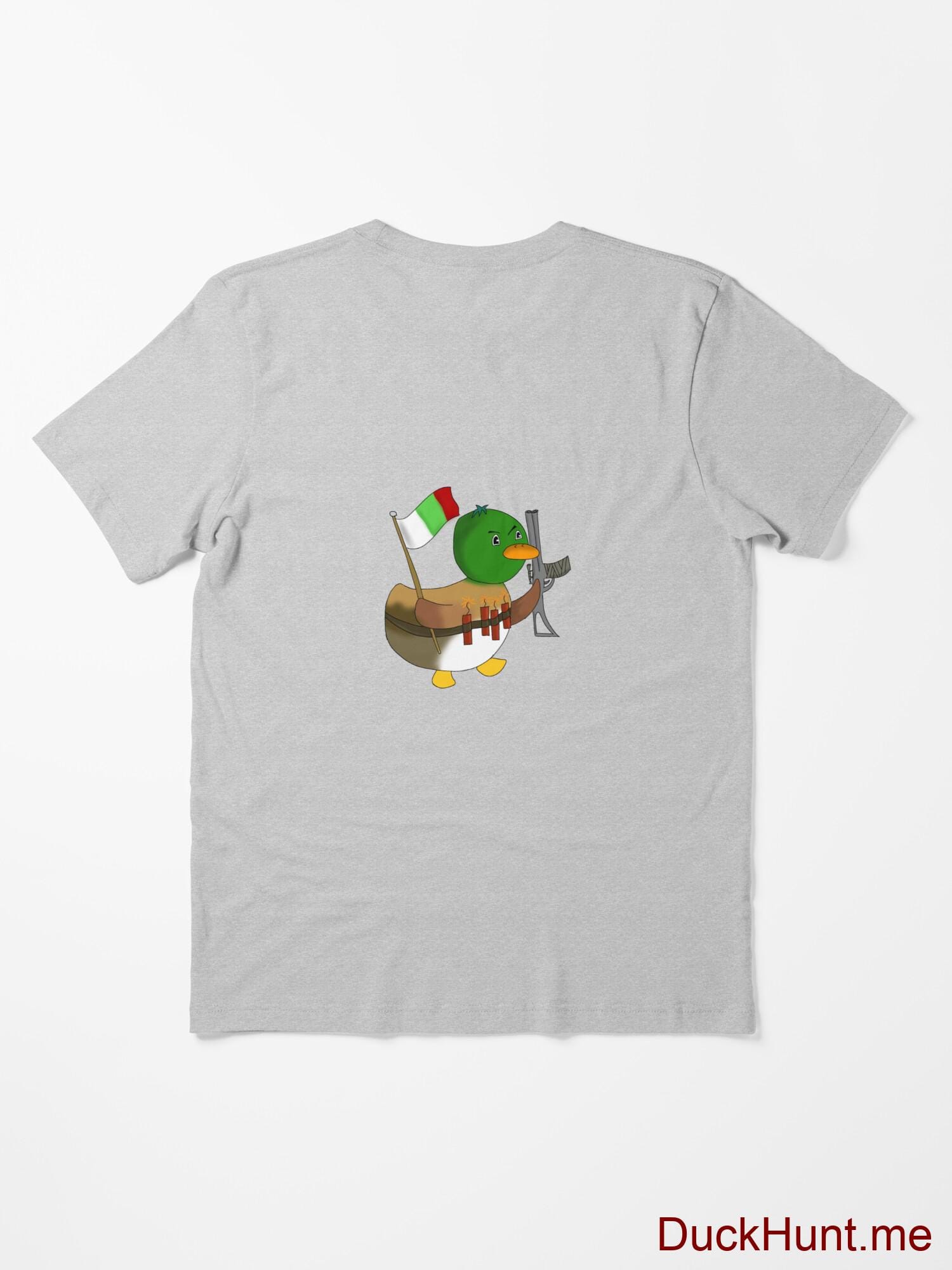 Kamikaze Duck Heather Grey Essential T-Shirt (Back printed) alternative image 1