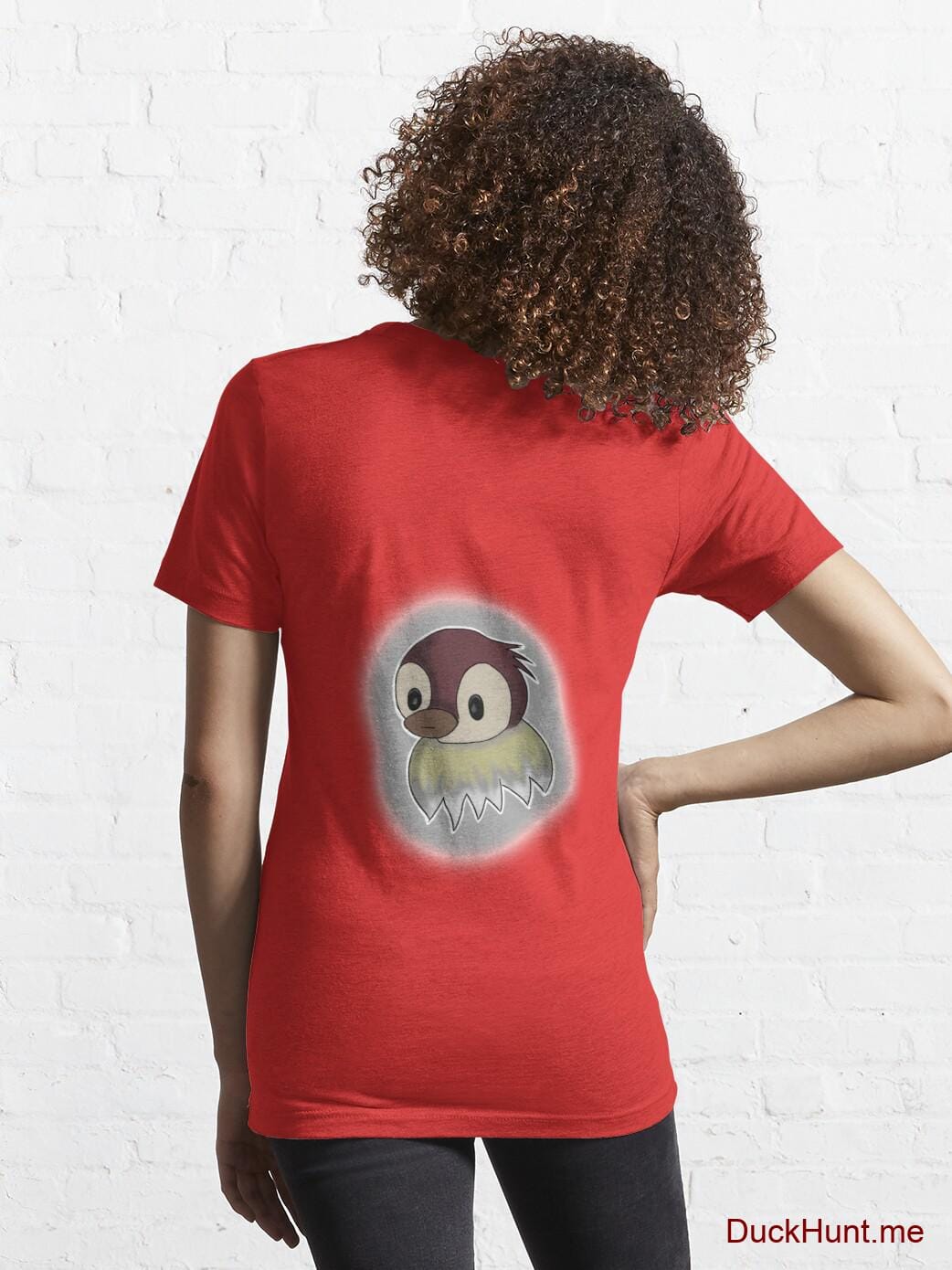 Ghost Duck (foggy) Red Essential T-Shirt (Back printed) alternative image 4