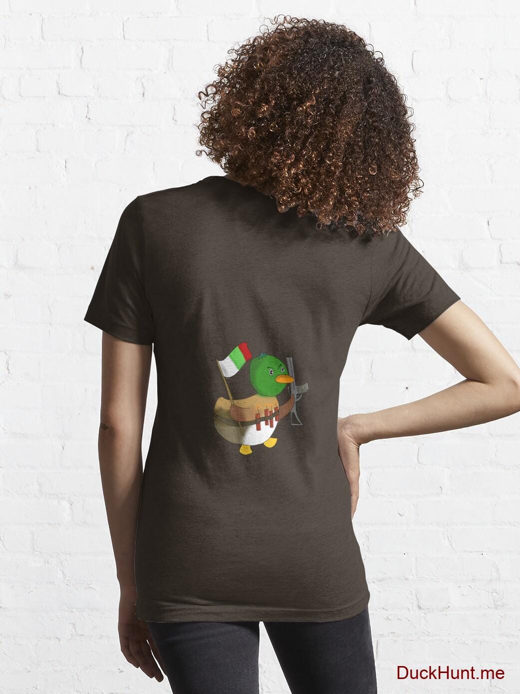 Kamikaze Duck Brown Essential T-Shirt (Back printed) alternative image 4
