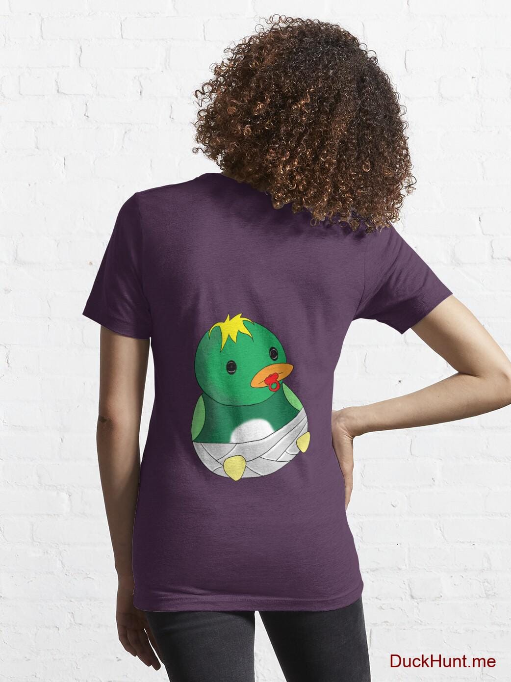 Baby duck Eggplant Essential T-Shirt (Back printed) alternative image 4