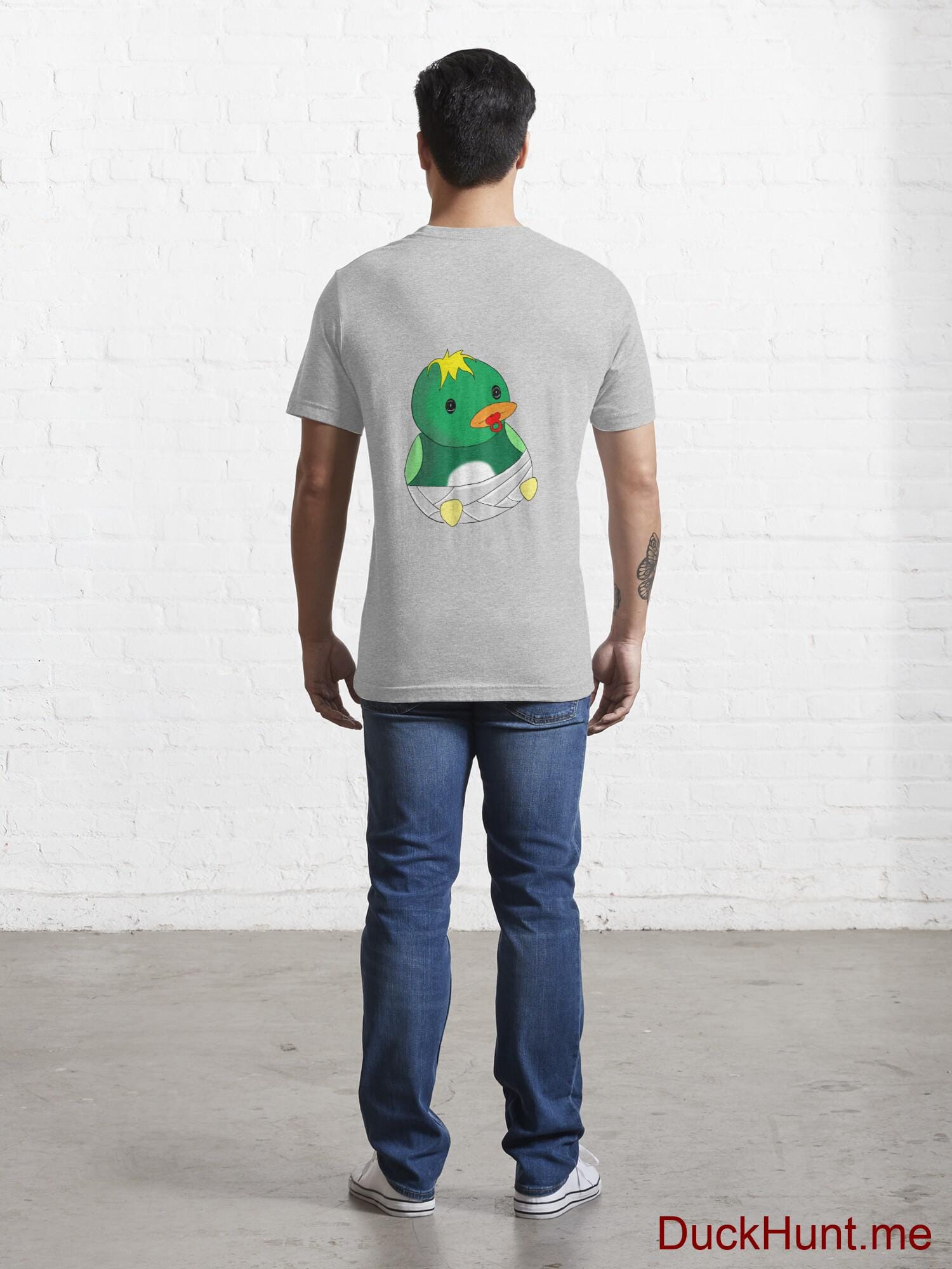 Baby duck Heather Grey Essential T-Shirt (Back printed) alternative image 3