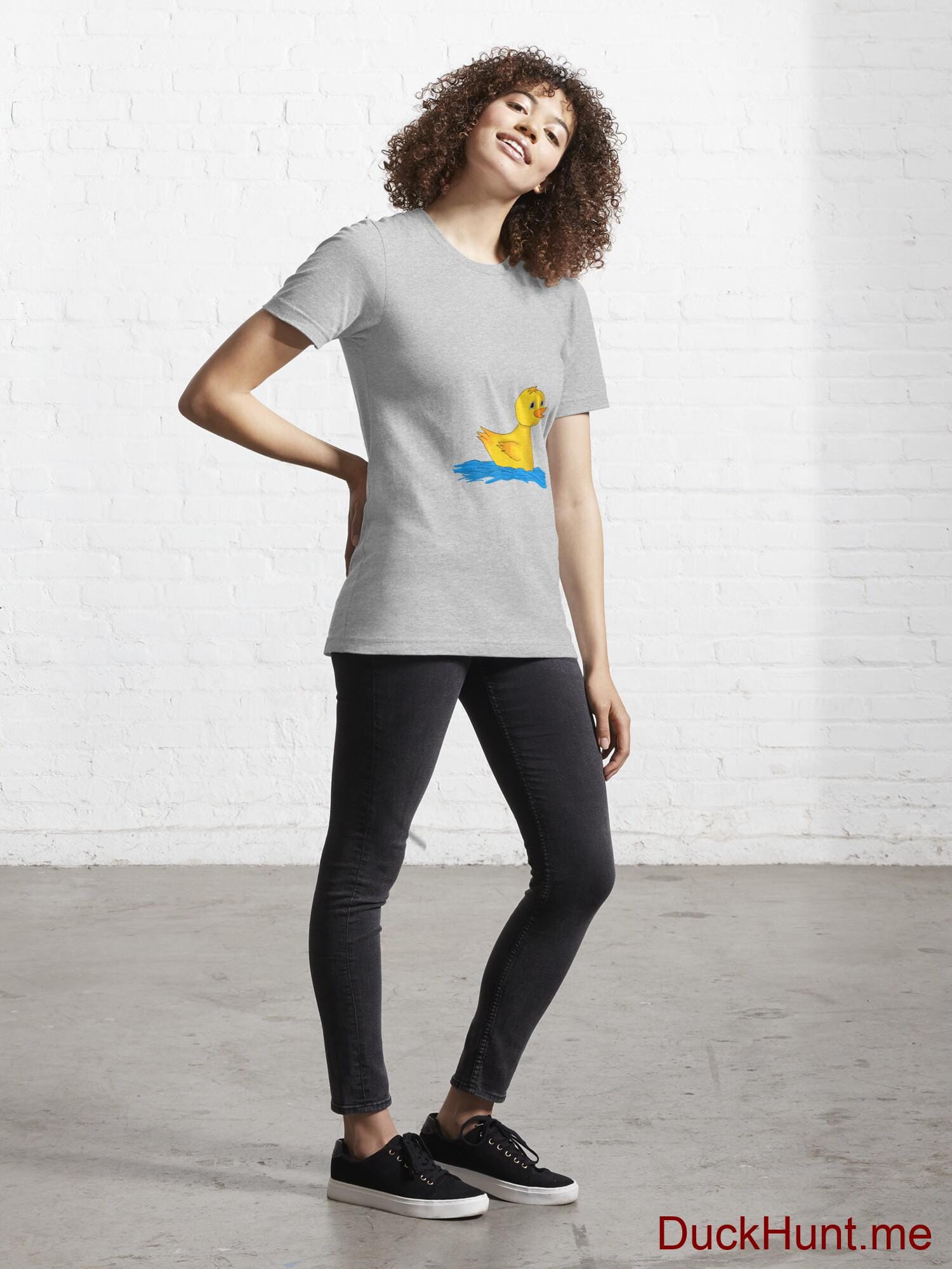 Plastic Duck Heather Grey Essential T-Shirt (Front printed) alternative image 3