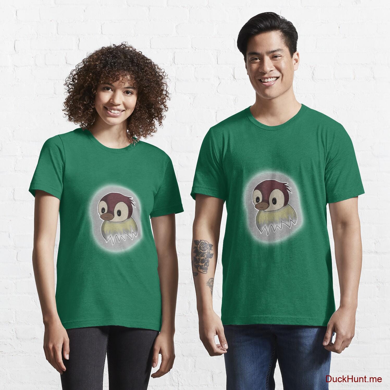 Ghost Duck (foggy) Green Essential T-Shirt (Front printed)