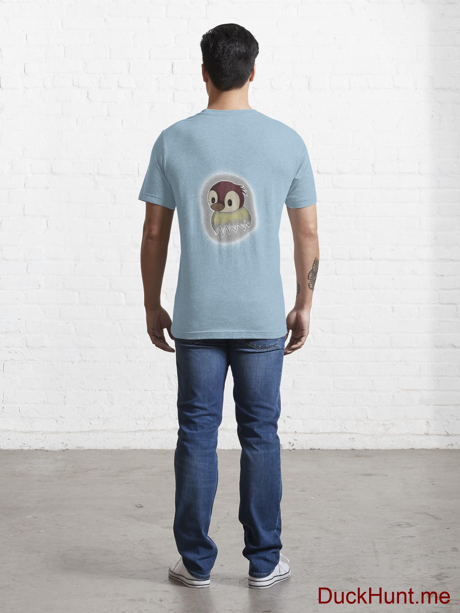 Ghost Duck (foggy) Light Blue Essential T-Shirt (Back printed) alternative image 3