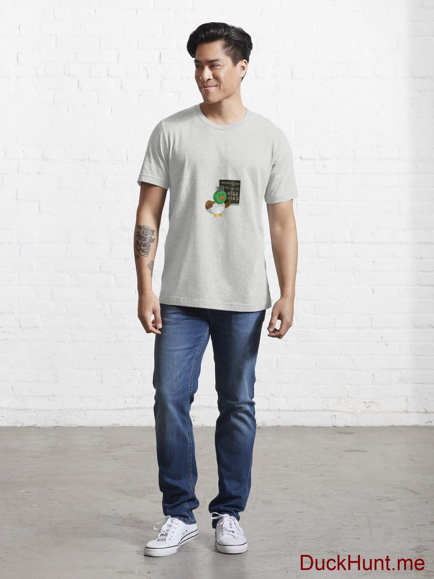 Prof Duck Light Grey Essential T-Shirt (Front printed) alternative image 4