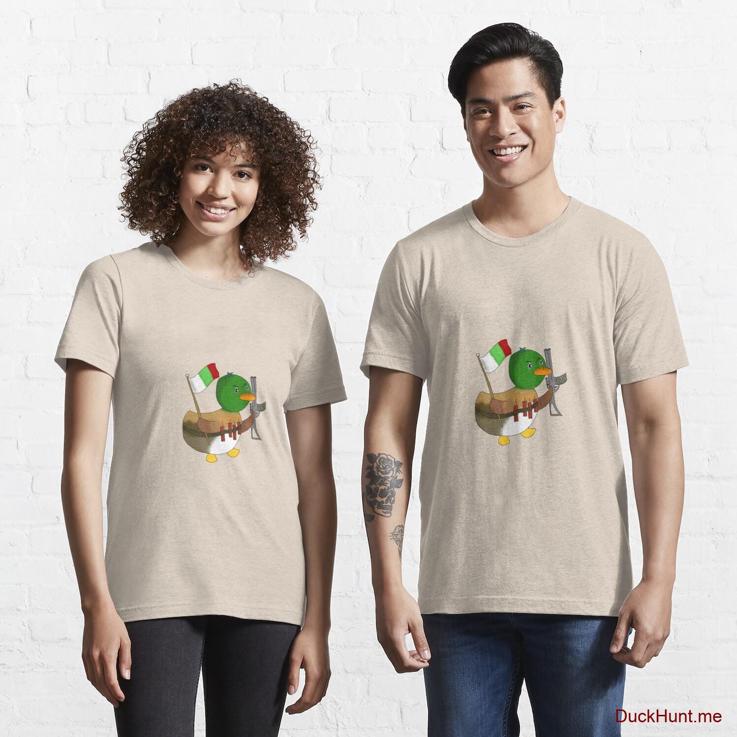 Kamikaze Duck Creme Essential T-Shirt (Front printed)