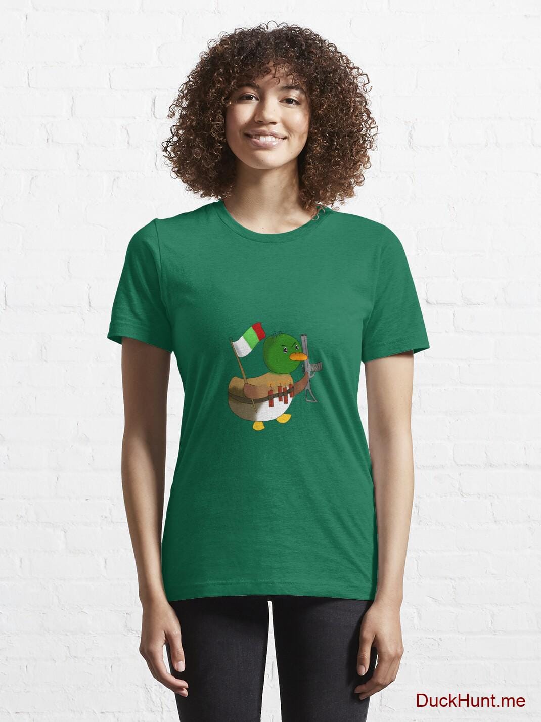 Kamikaze Duck Green Essential T-Shirt (Front printed) alternative image 5