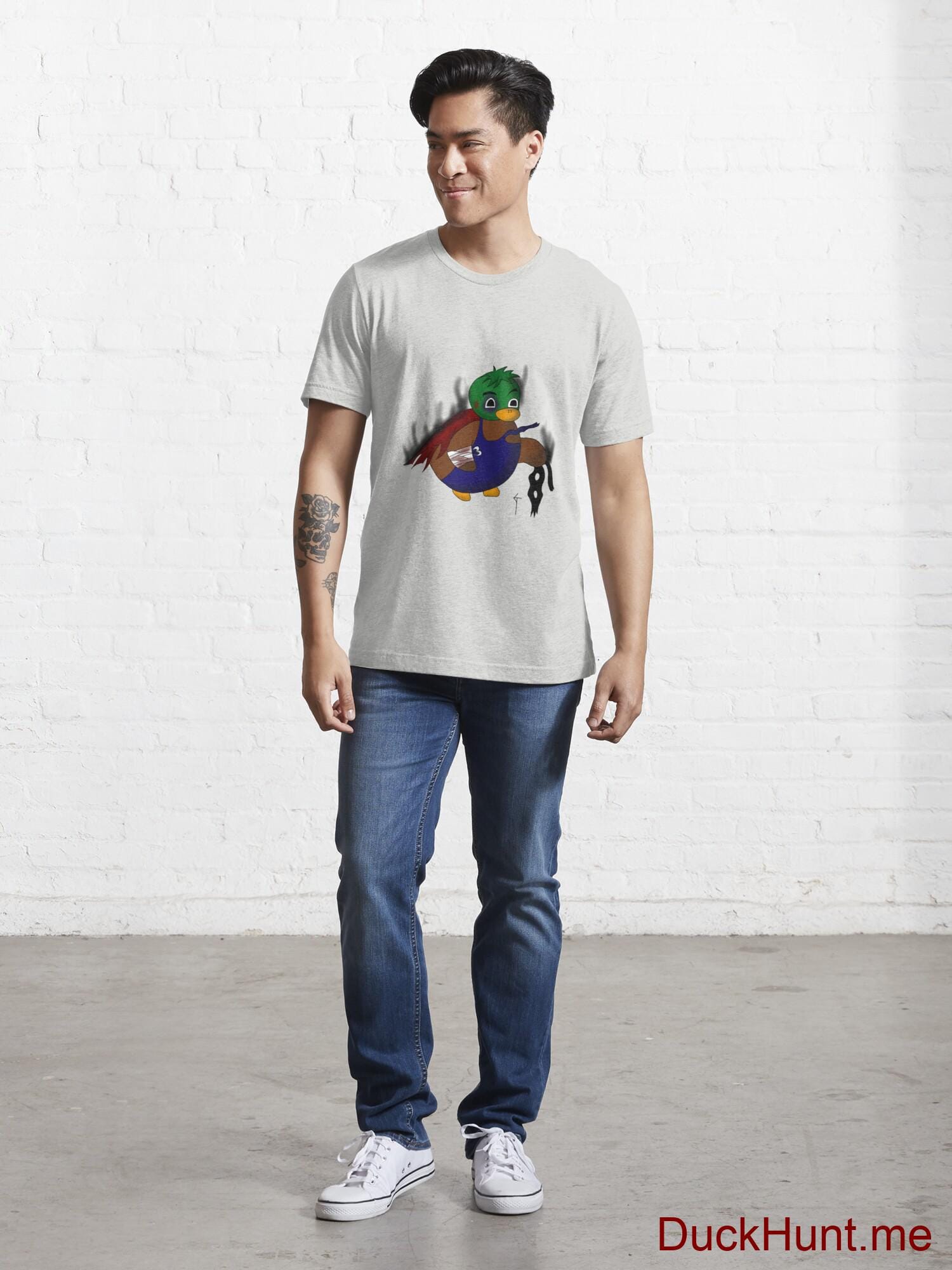 Dead Boss Duck (smoky) Light Grey Essential T-Shirt (Front printed) alternative image 4