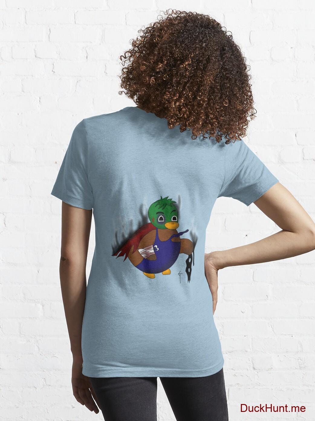Dead Boss Duck (smoky) Light Blue Essential T-Shirt (Back printed) alternative image 4