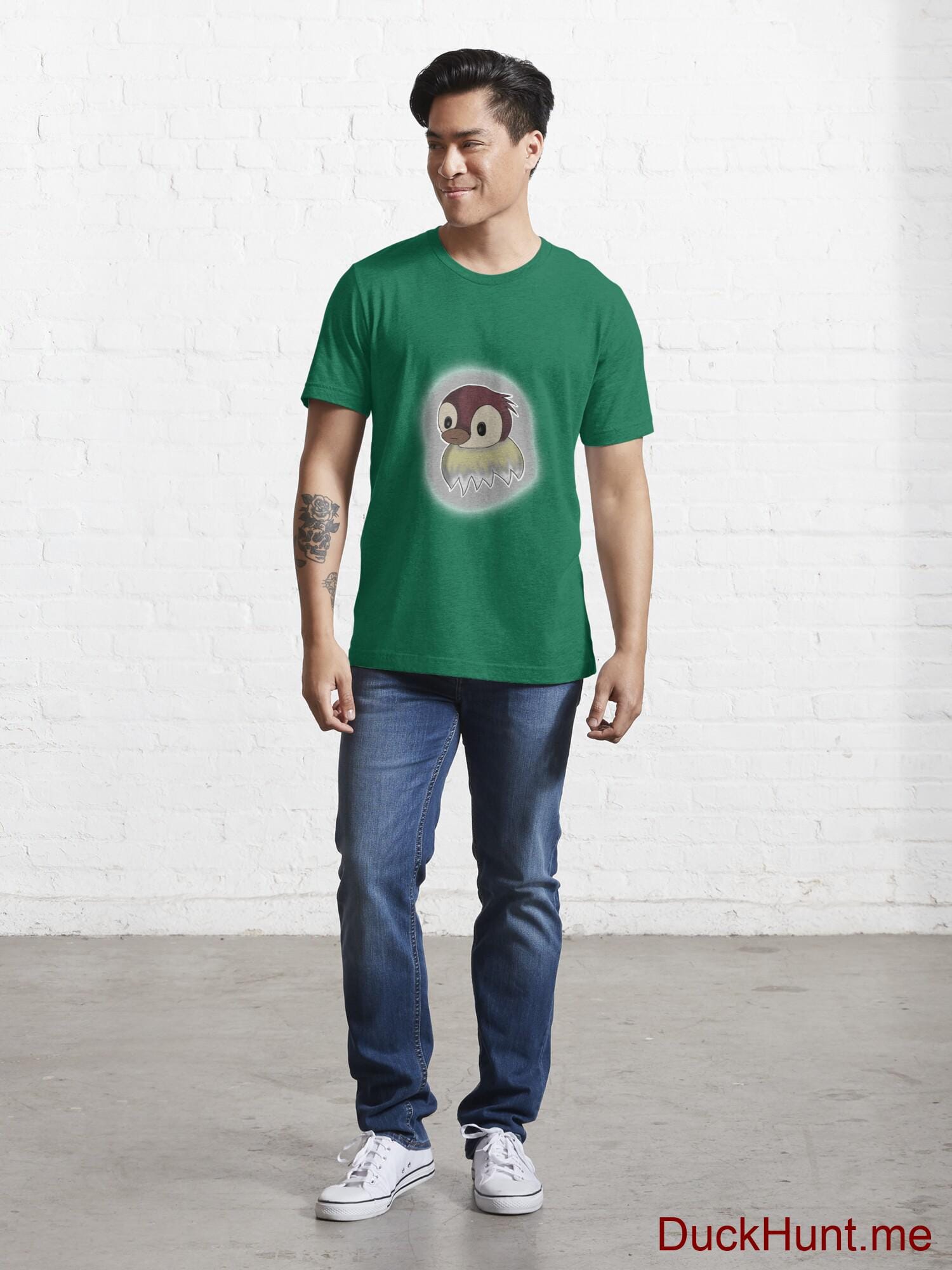 Ghost Duck (foggy) Green Essential T-Shirt (Front printed) alternative image 4