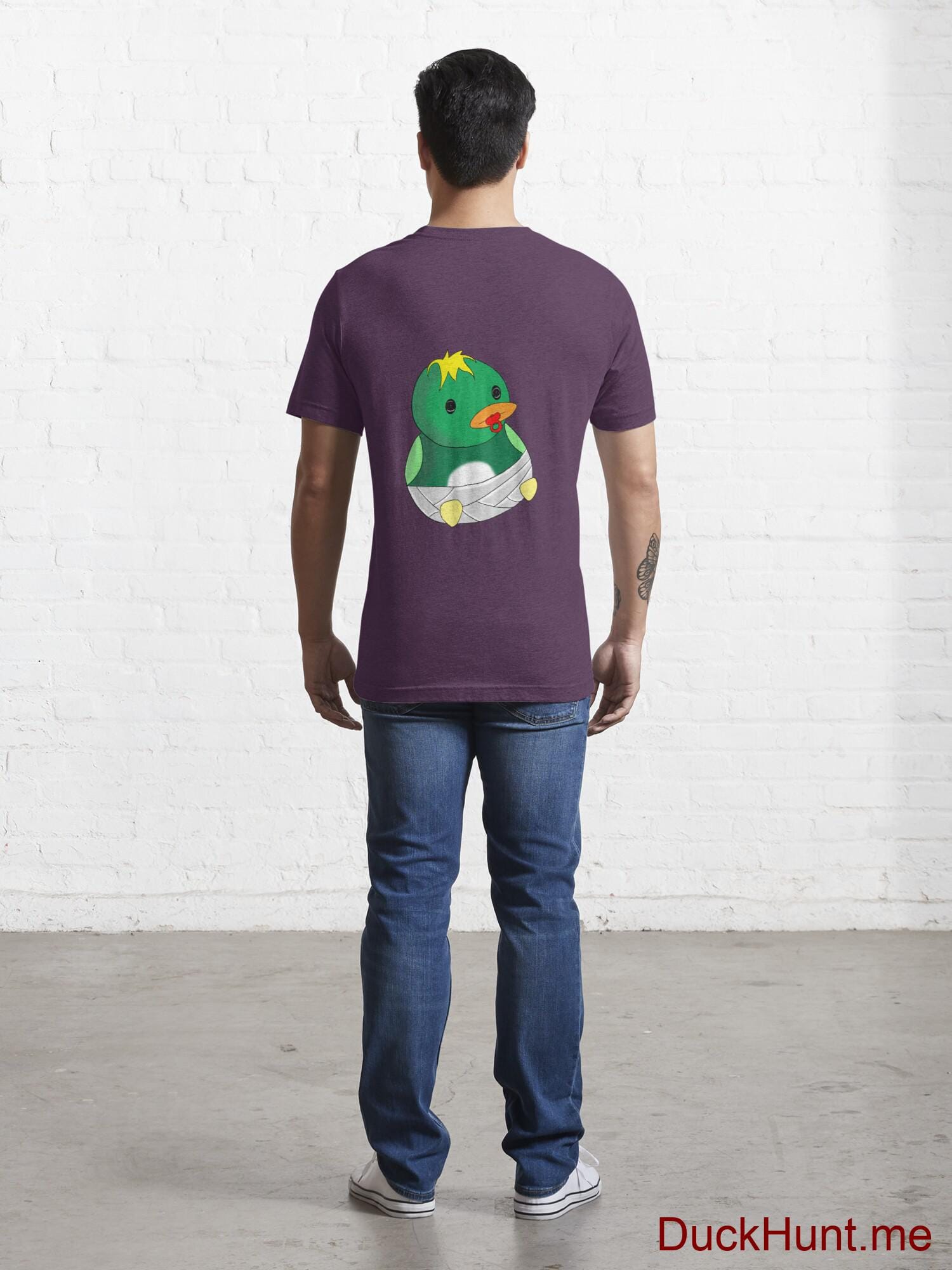 Baby duck Eggplant Essential T-Shirt (Back printed) alternative image 3