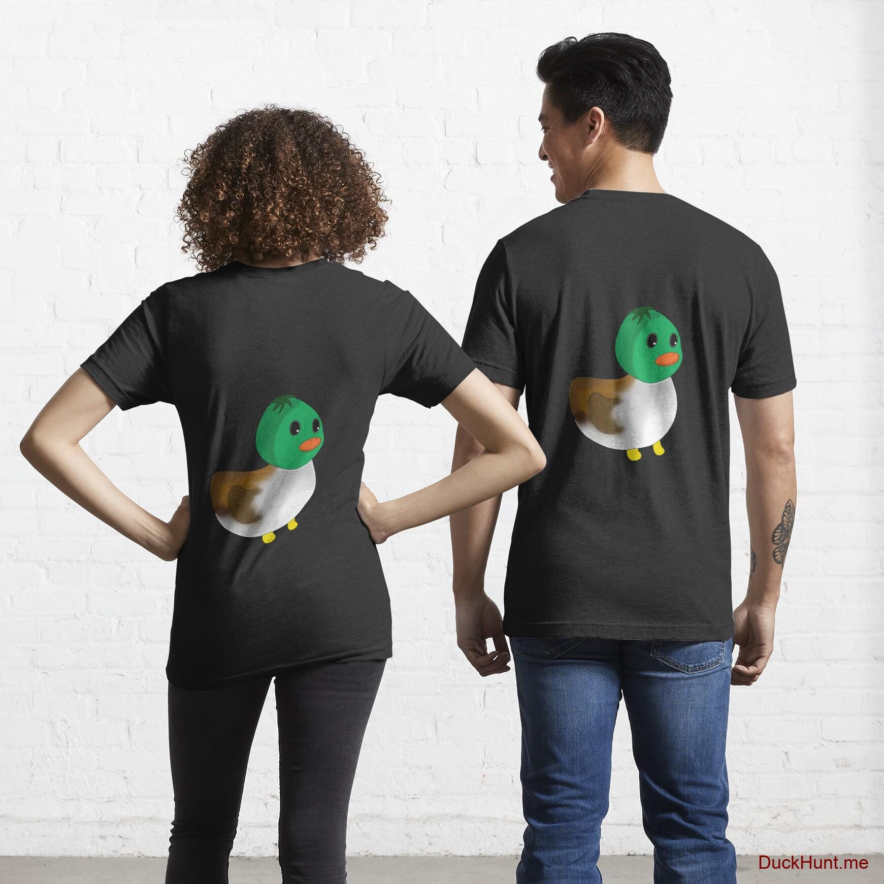 Normal Duck Black Essential T-Shirt (Back printed)
