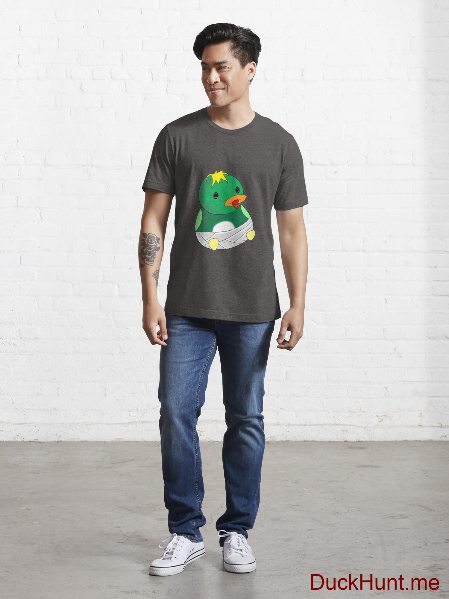 Baby duck Charcoal Heather Essential T-Shirt (Front printed) alternative image 4