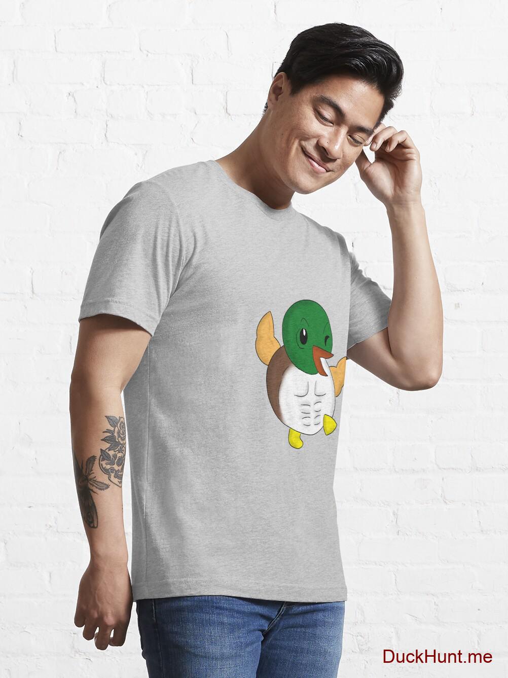 Super duck Heather Grey Essential T-Shirt (Front printed) alternative image 6