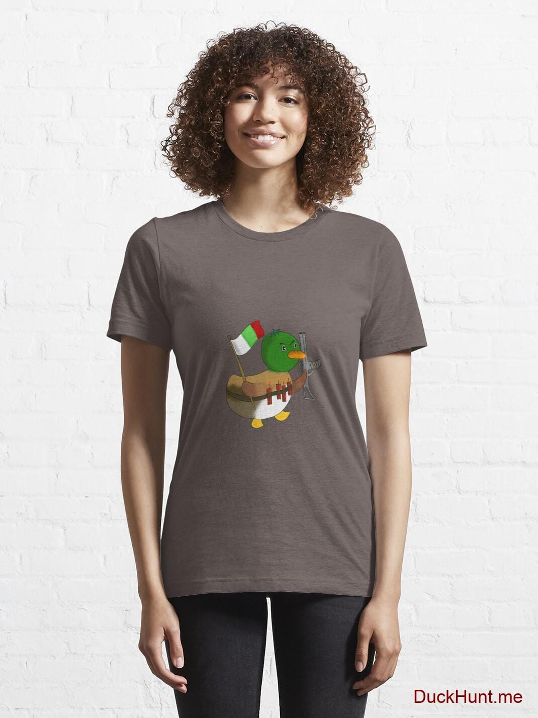 Kamikaze Duck Dark Grey Essential T-Shirt (Front printed) alternative image 5