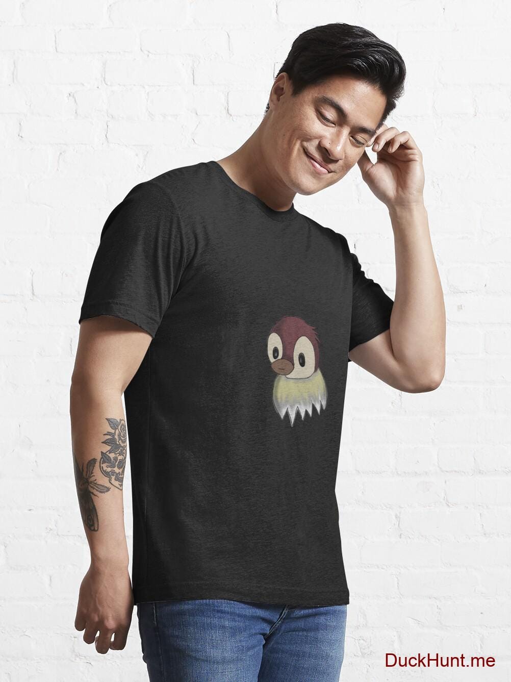 Ghost Duck (fogless) Black Essential T-Shirt (Front printed) alternative image 6