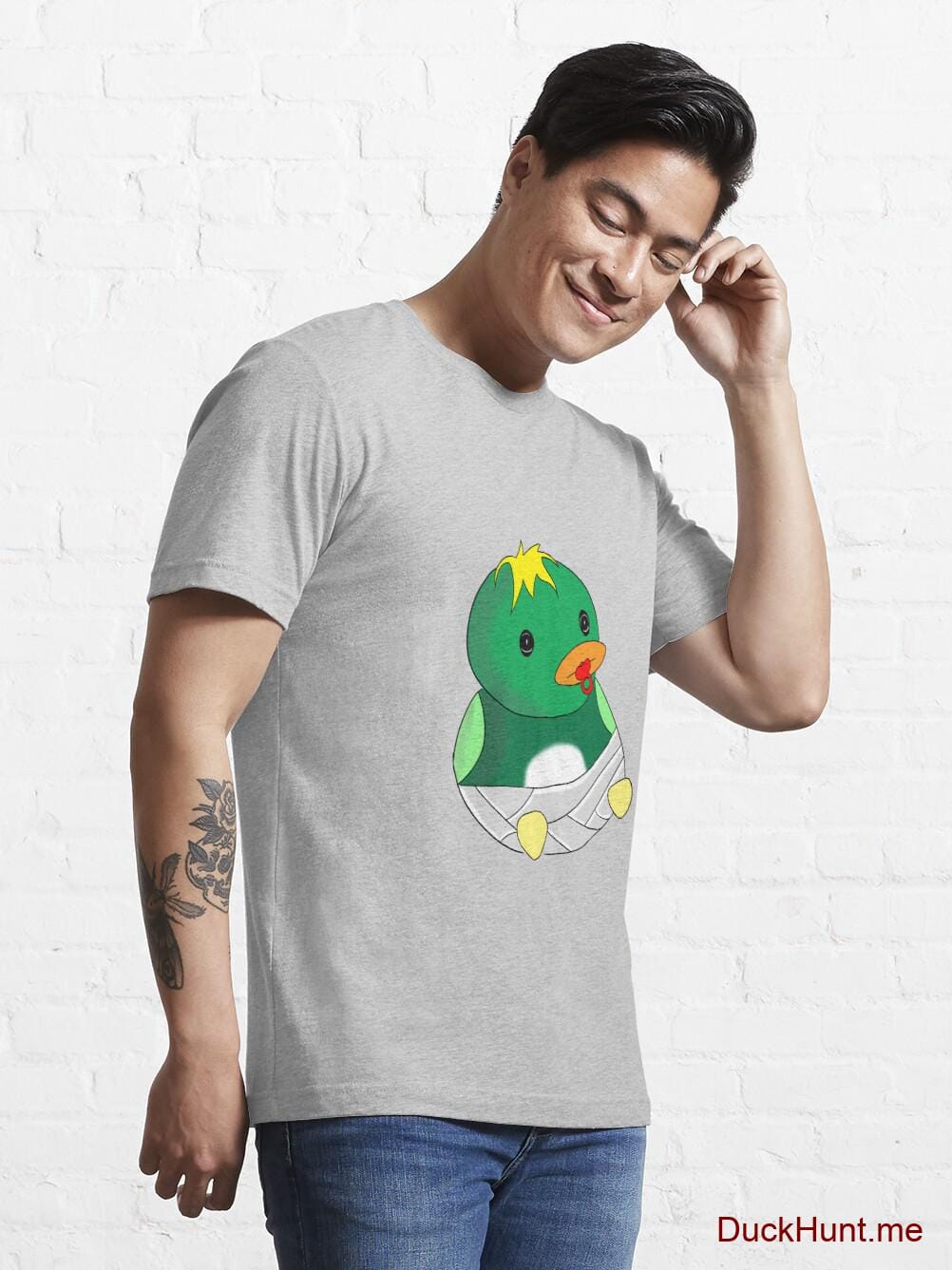 Baby duck Heather Grey Essential T-Shirt (Front printed) alternative image 6