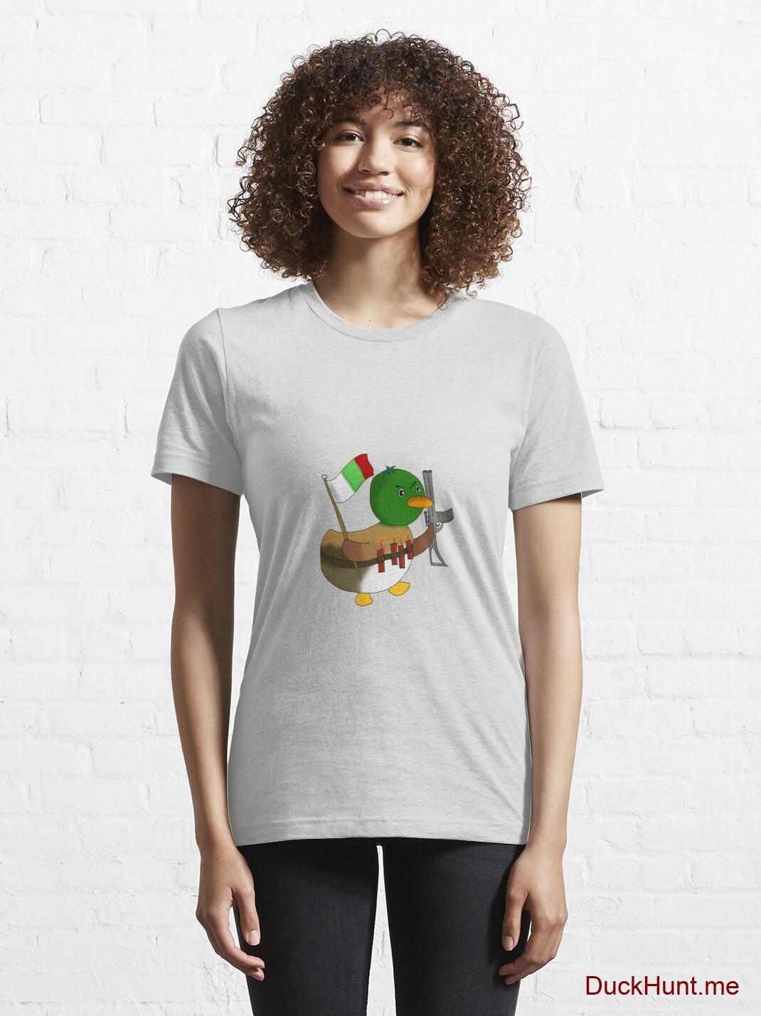 Kamikaze Duck Light Grey Essential T-Shirt (Front printed) alternative image 5