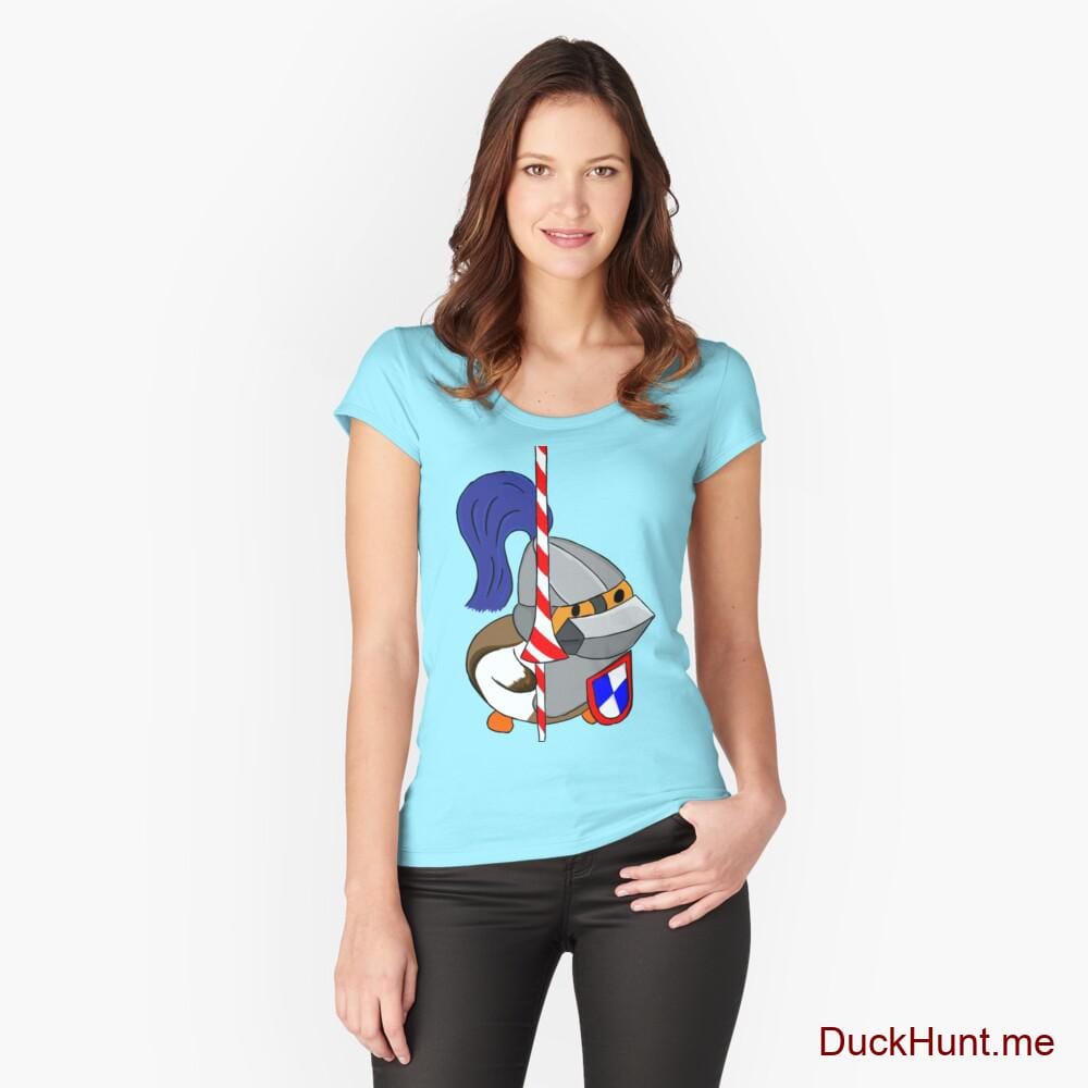Armored Duck Turquoise Fitted Scoop T-Shirt (Front printed)