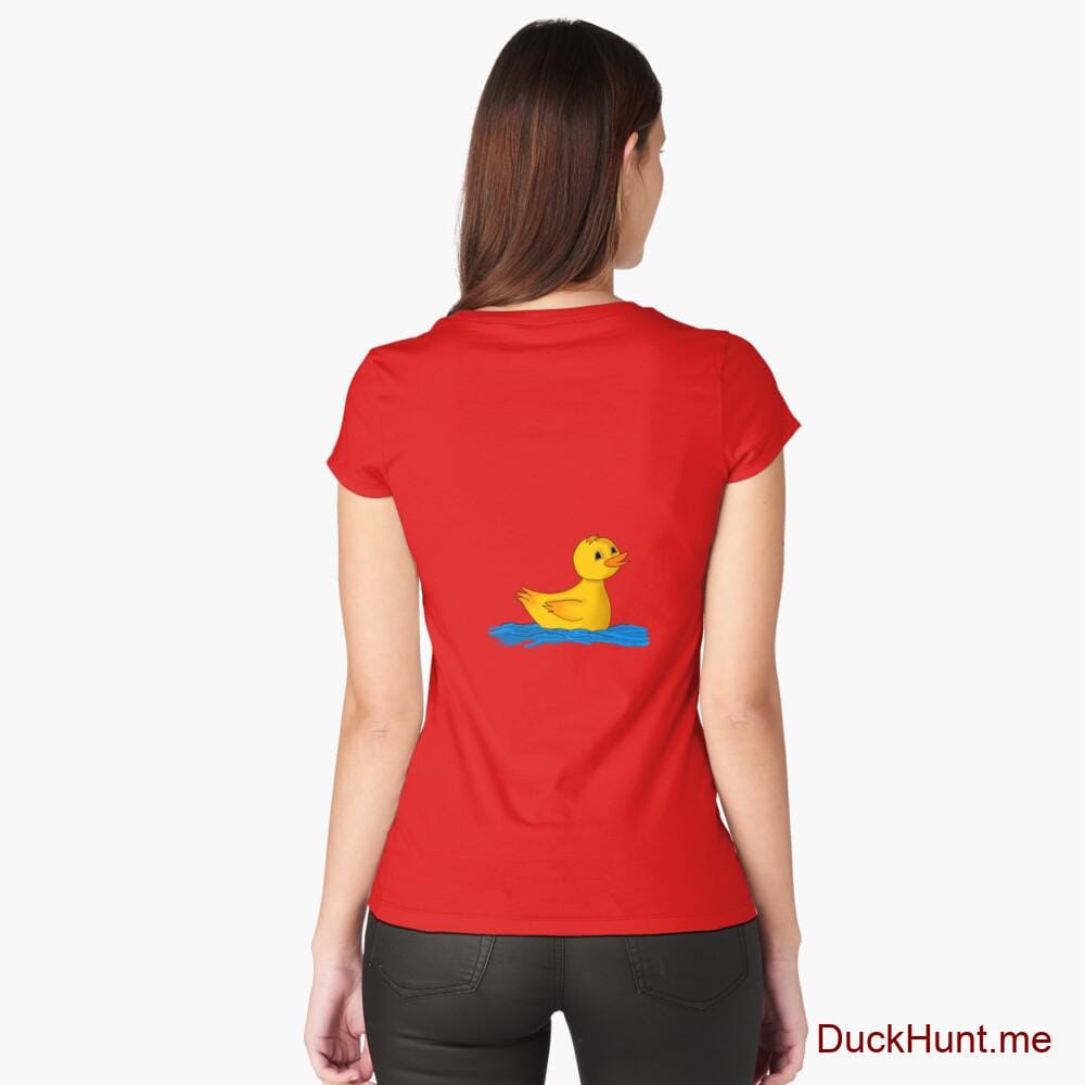 Plastic Duck Red Fitted Scoop T-Shirt (Back printed)