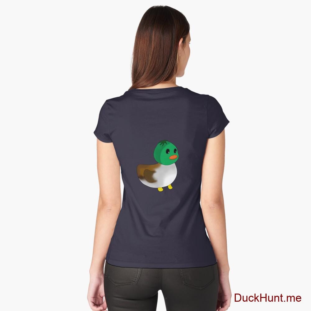 Normal Duck Navy Fitted Scoop T-Shirt (Back printed)