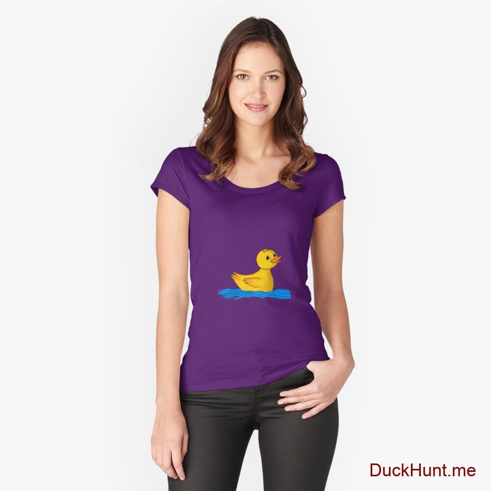 Plastic Duck Purple Fitted Scoop T-Shirt (Front printed)