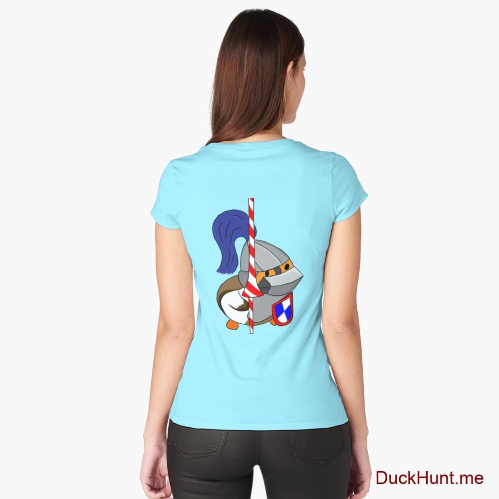 Armored Duck Turquoise Fitted Scoop T-Shirt (Back printed)