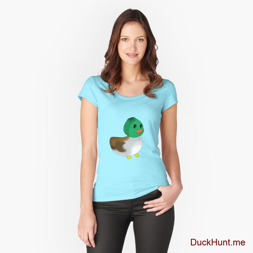 Normal Duck Turquoise Fitted Scoop T-Shirt (Front printed)
