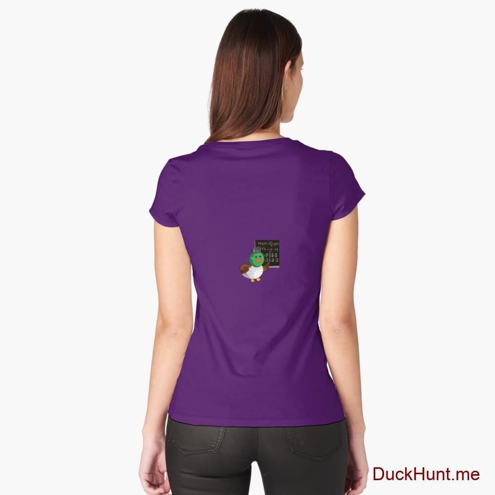 Prof Duck Purple Fitted Scoop T-Shirt (Back printed)