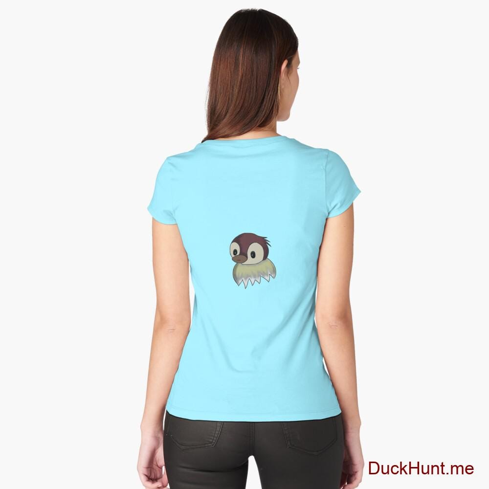 Ghost Duck (fogless) Turquoise Fitted Scoop T-Shirt (Back printed)