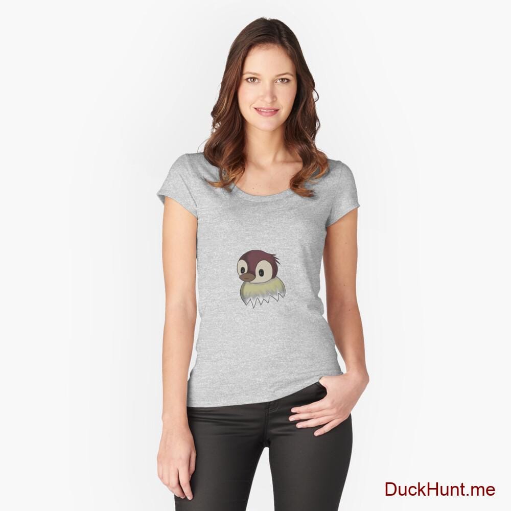 Ghost Duck (fogless) Heather Grey Fitted Scoop T-Shirt (Front printed)