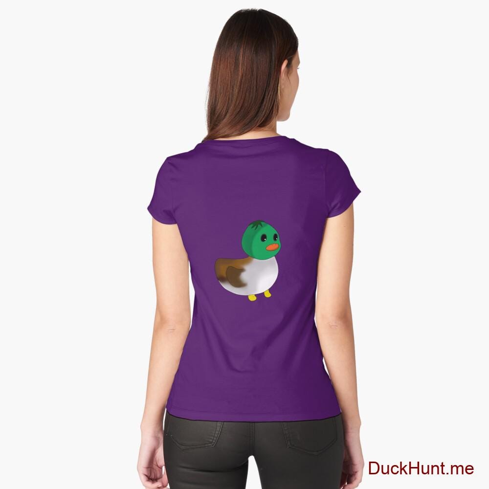 Normal Duck Purple Fitted Scoop T-Shirt (Back printed)