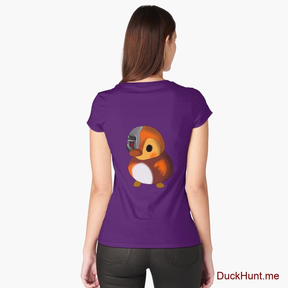 Mechanical Duck Purple Fitted Scoop T-Shirt (Back printed)