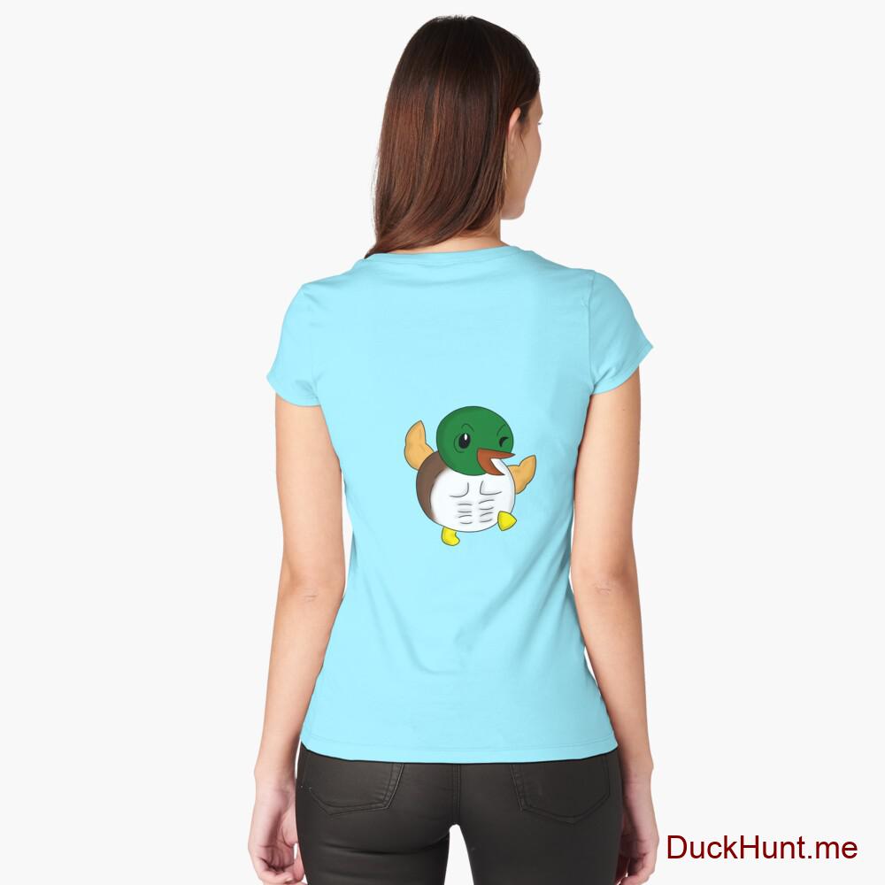 Super duck Turquoise Fitted Scoop T-Shirt (Back printed)