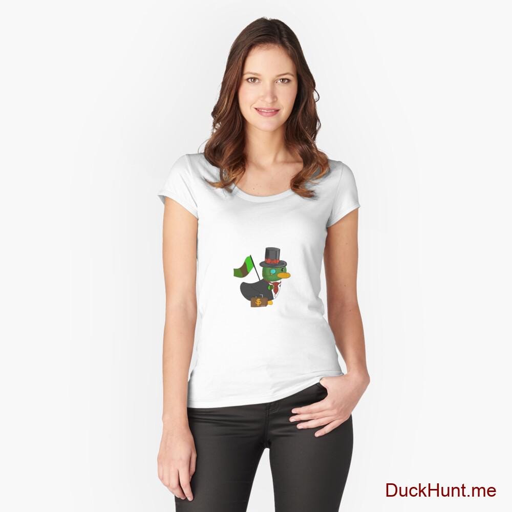 Golden Duck Black Fitted Scoop T-Shirt (Front printed)