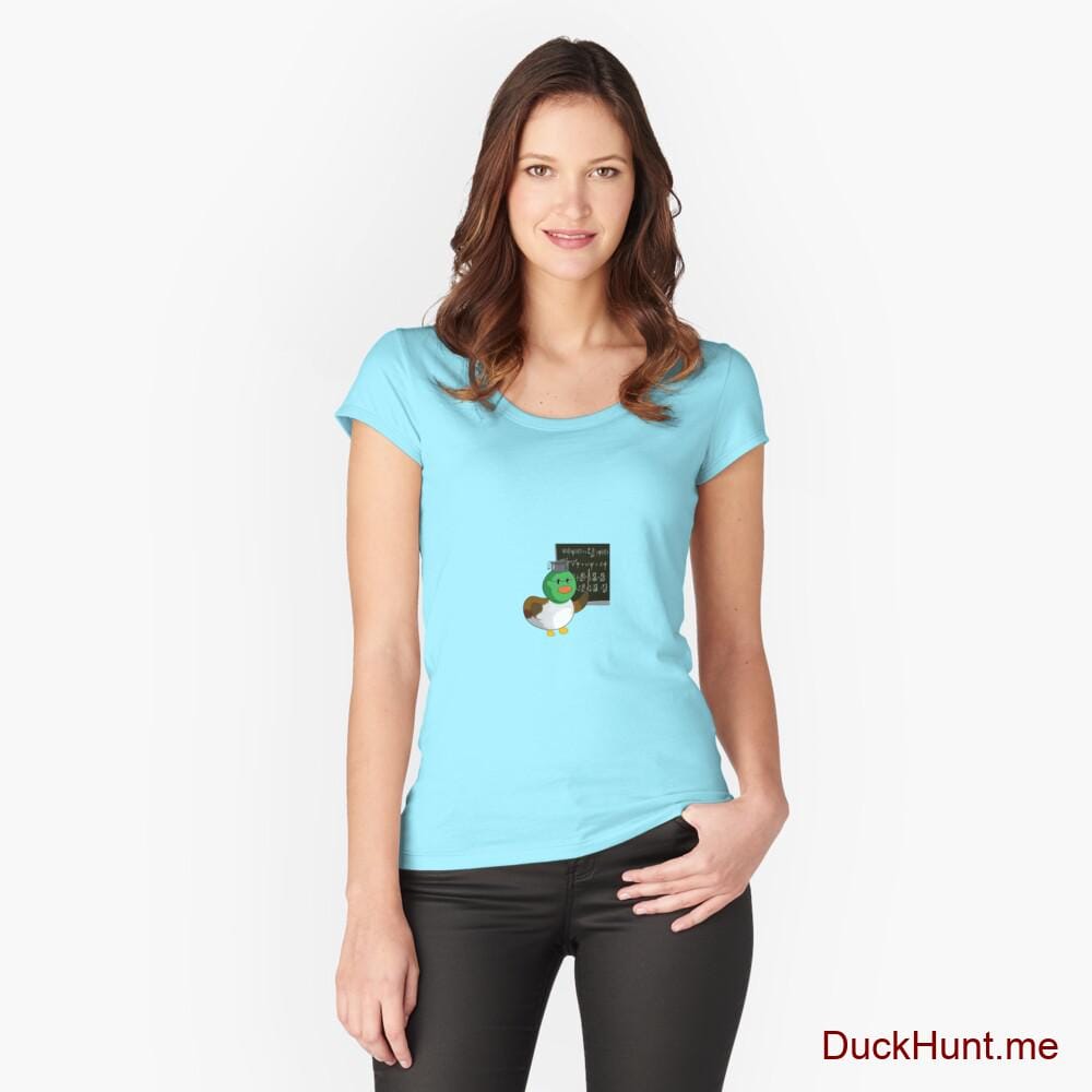 Prof Duck Turquoise Fitted Scoop T-Shirt (Front printed)
