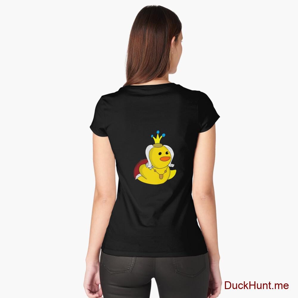 Royal Duck Black Fitted Scoop T-Shirt (Back printed)