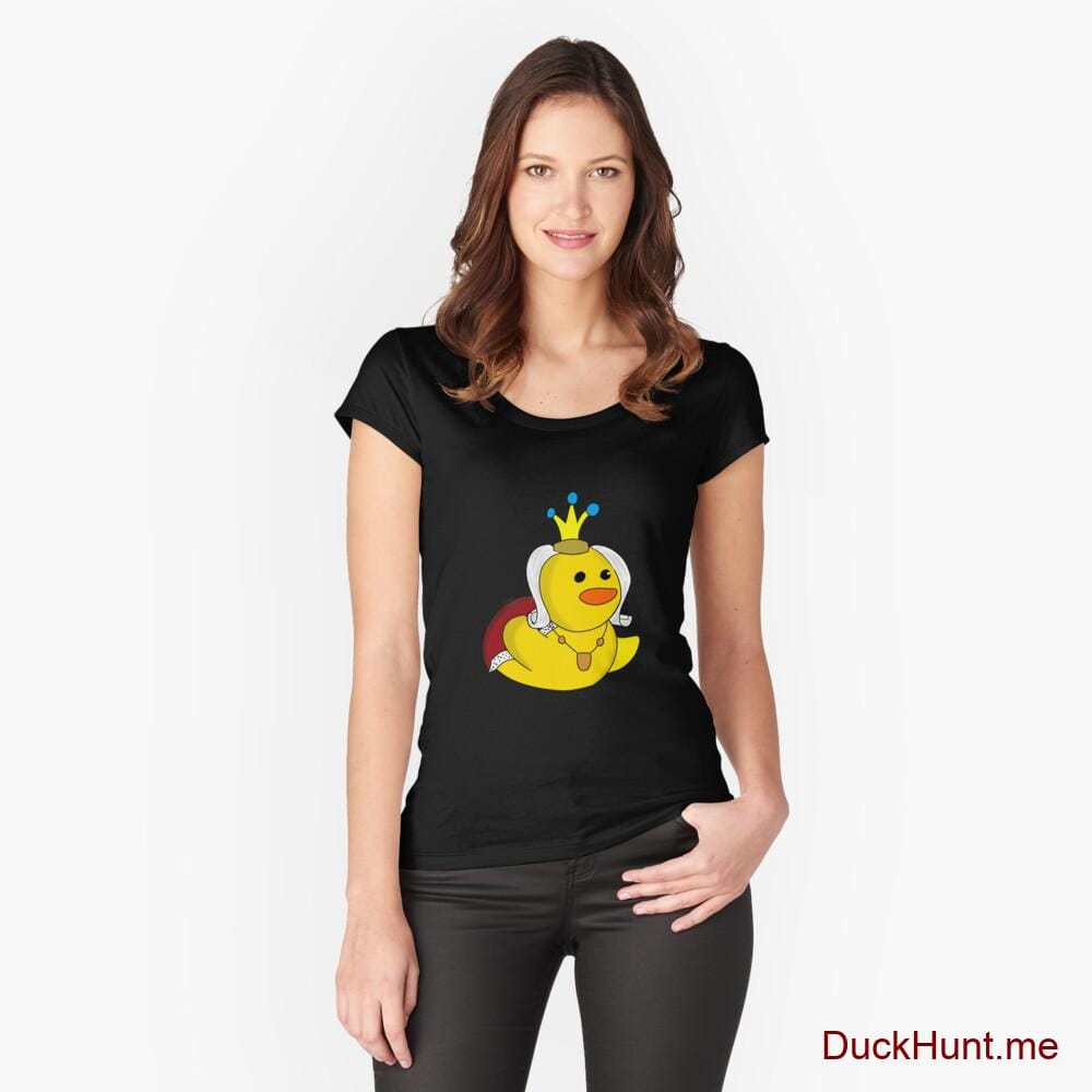 Royal Duck Black Fitted Scoop T-Shirt (Front printed)