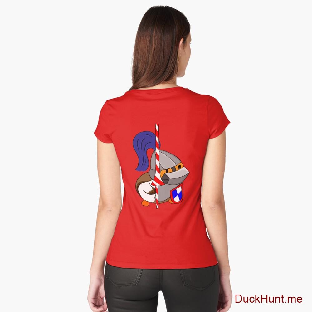 Armored Duck Red Fitted Scoop T-Shirt (Back printed)