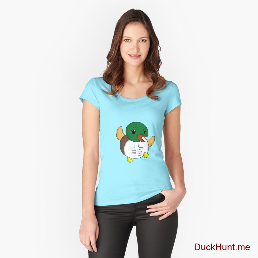 Super duck Turquoise Fitted Scoop T-Shirt (Front printed)